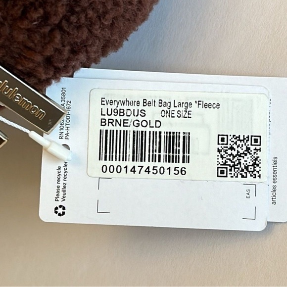 🆕 LULULEMON Athletica Everywhere Belt Bag Fleece LARGE 2L Brown Gold NWT - Picture 15 of 16